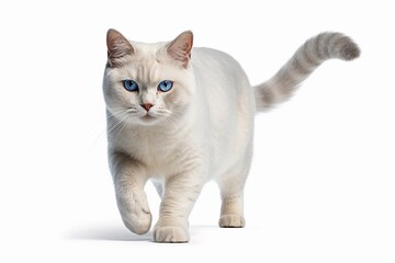 Obraz premium white british cat isolated on white