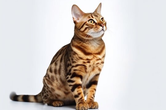 bengal cat isolated on white
