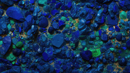 Fototapeta na wymiar Azurite Deep Blue Texture Background - generative ai