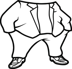 Vector Outline of the NAFO Fella body with casual business attire.