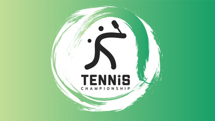 Tennis championship logo vector design , Simple flat design style  ,Illustrations for use in online sporting events , Illustration Vector  EPS 10