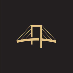 Bridge Lines Logo a minimal dan simple logo of bridge shape. Bridge Lines Logo also looks very elegant and stylish at same time. a combination of bridge with thin lines make this logo can work very we