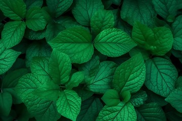 Seamless green leafs abstract background