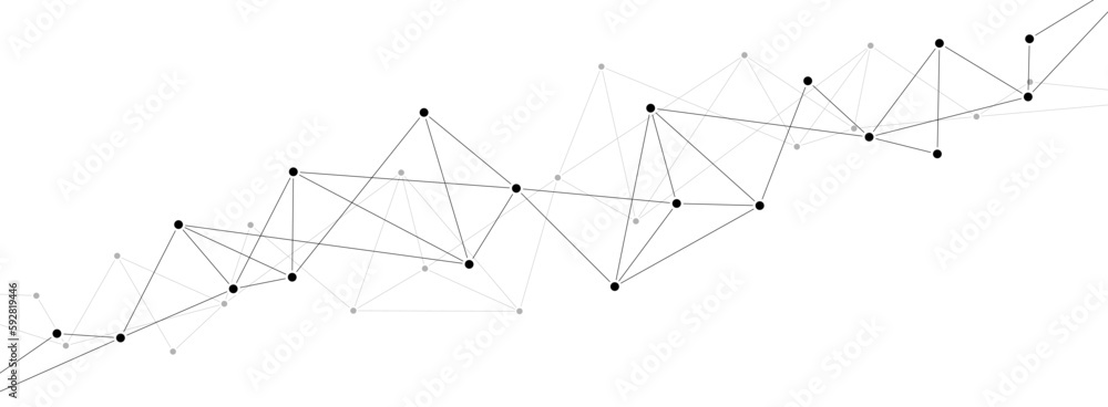 Poster polygon connect data lines and dots technology background template.