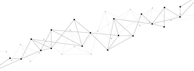 Polygon connect data lines and dots technology background template.	