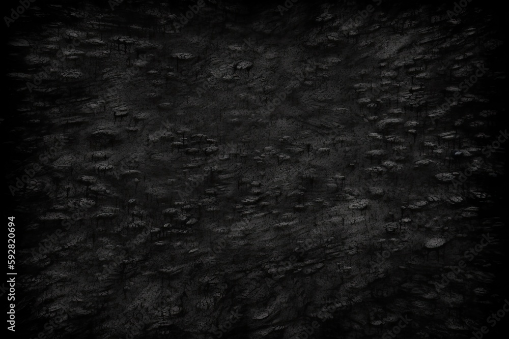 Poster serene forest landscape with rocks and trees in black and white. generative ai