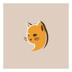 Cute cat cartoon, vector illustration