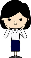 困り顔の女性のイラスト