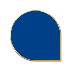 blue button luxury with round effect golden line