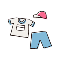 体操服のシンプルな手描きベクター線画イラスト