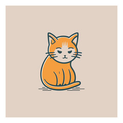 Cute cat cartoon, vector illustration