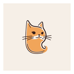 Cute cat cartoon, vector illustration