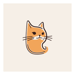 Cute cat cartoon, vector illustration