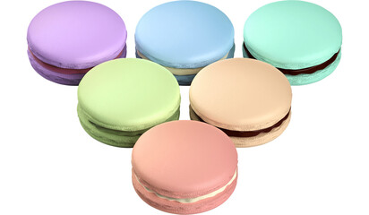 French macaroons with different colors and flavors 