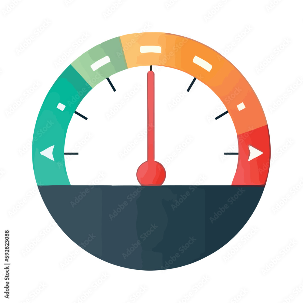Poster speedometer icon symbolizes countdown indicator