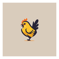 Fototapeta premium Rooster, chicken, cock. Abstract vector illustration, logo, icon.