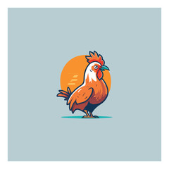 Rooster, chicken, cock. Abstract vector illustration, logo, icon.