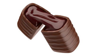 Dark chocolate candy with cherry filling 