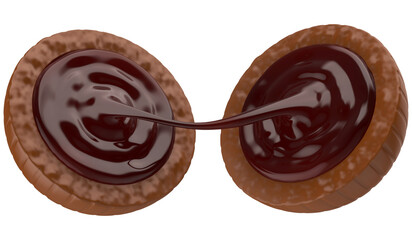 Chocolate bonbon with cherry  filling 