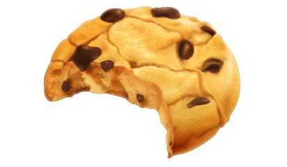 Realistic bitten chocolate chip cookie 3D Icon 