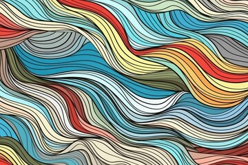 colorful abstract pattern with wavy lines. Generative AI