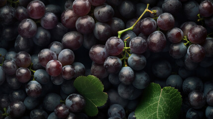 Fototapeta premium Fresh Grapes, The Fruitiest Mockup, A Top-Down View for Your Design Needs - Generative AI