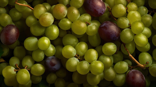Fresh Grapes, Freshen Up Your Designs, Top-Down Fruit Mockup Background - Generative AI