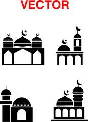 Mosque icon set vector illustration on white background..eps
