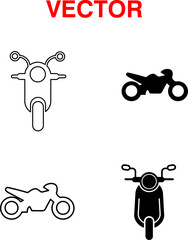 motorcycle icon set vector illustration on white background..eps