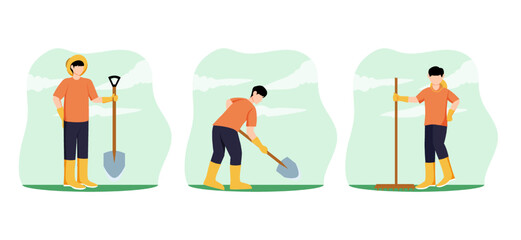 Labour Day Flat Bundle Design Illustration