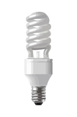 Efficient lightbulb on white background