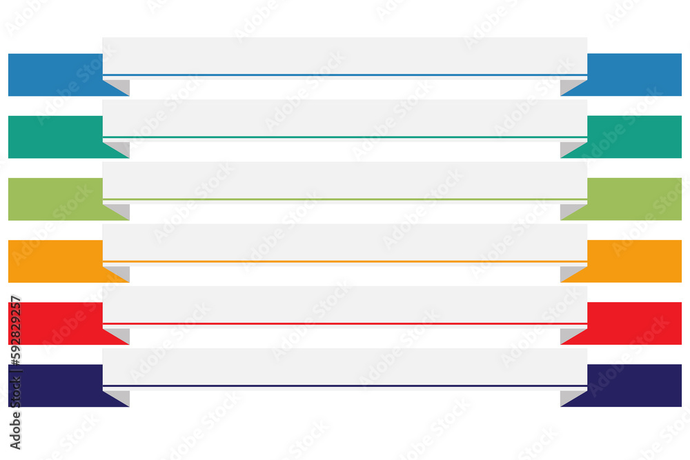 Poster infographic element colorful object icon box and ribbon.