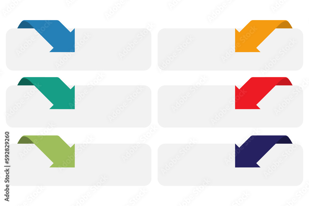 Poster infographic element colorful object icon box and ribbon.