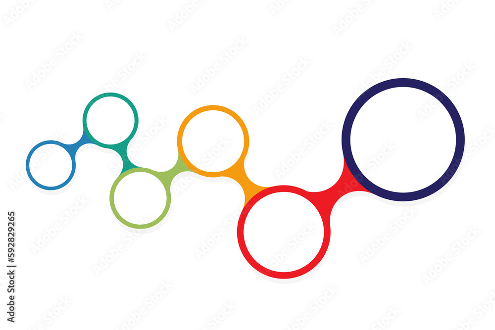 Fototapete infographic element colorful object icon box and ribbon.