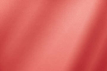 Light red orange peach silk satin fabric. Gradient. Coral pink color. Elegant luxury abstract background for design with lines, stripes. Drapery. Curtain. Soft folds. Silky shiny shimmery. Template.