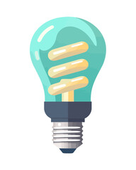 Bright blue light bulb innovation and imagination