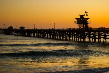 Foto op Canvas sunset behind the San Clemente California pier © Richard Miller