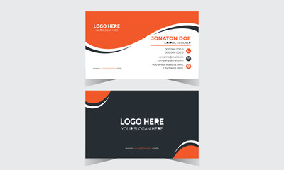 Corporate Modern Business Card Template Creative And Clean Business Card Name Card visiting Card Simple Flat Vector Design Double-sided creative business card template.