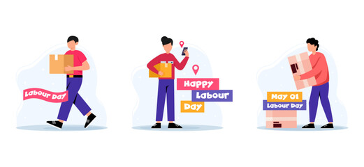 Labour Day Flat Bundle Design