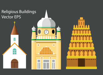  Vector religious buildings