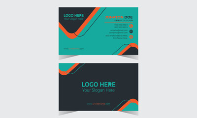 Corporate Modern Business Card Template Creative And Clean Business Card Name Card Visiting Card Simple Flat Vector Design Double-sided creative business card template.