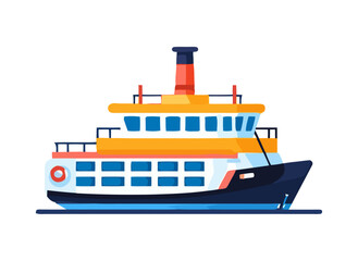 Fototapeta premium Sailing ship icon speeds through blue waves