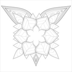 Mandala art for Coloring Books. Hand drawn flowers in zentangle style for t-shirt design or tattoo and coloring book