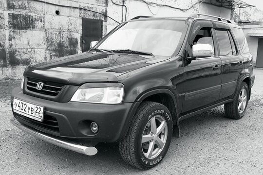 BIYSK, RUSSIA - 25.06.2021: Car Honda CR-V 2001, parked on the city street.