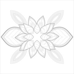 Mandala art for Coloring Books. Hand drawn flowers in zentangle style for t-shirt design or tattoo and coloring book
