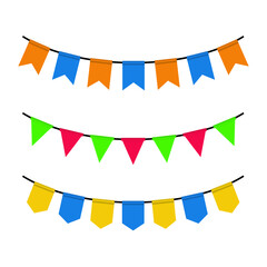 paper party flag decoration vector 