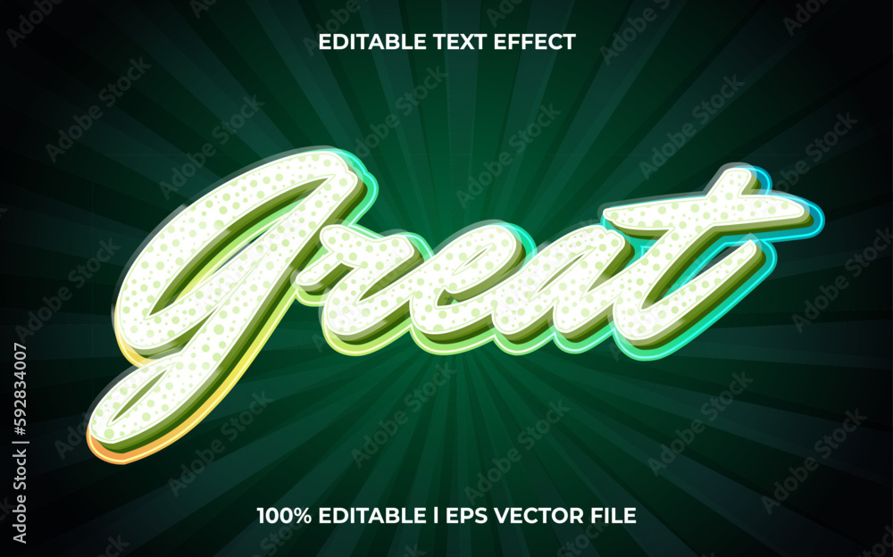 Poster great 3d text effect and editable text, template 3d style use for future tittle