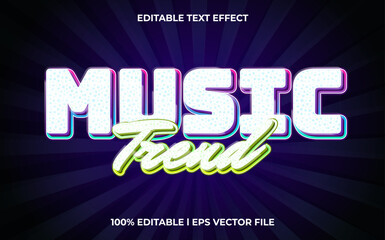 Obraz premium music trend 3d text effect and editable text, template 3d style use for party tittle