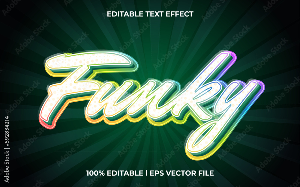 Poster funky 3d text effect and editable text, template 3d style use for stylish tittle