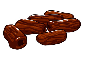 Dried dates vector icon , sugared fruits or berries 
